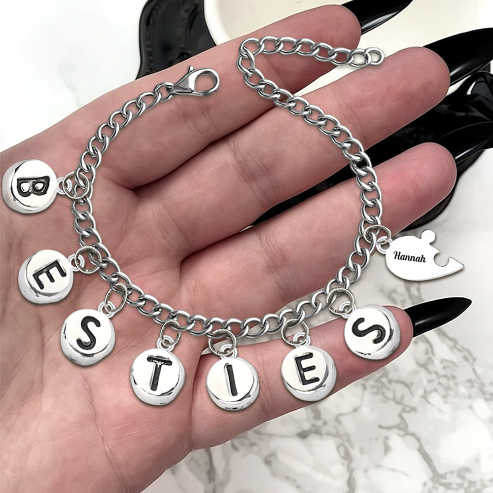 Bracelet Besties Pieces Of Heart - Bracelet personnalisé Bestie avec breloques