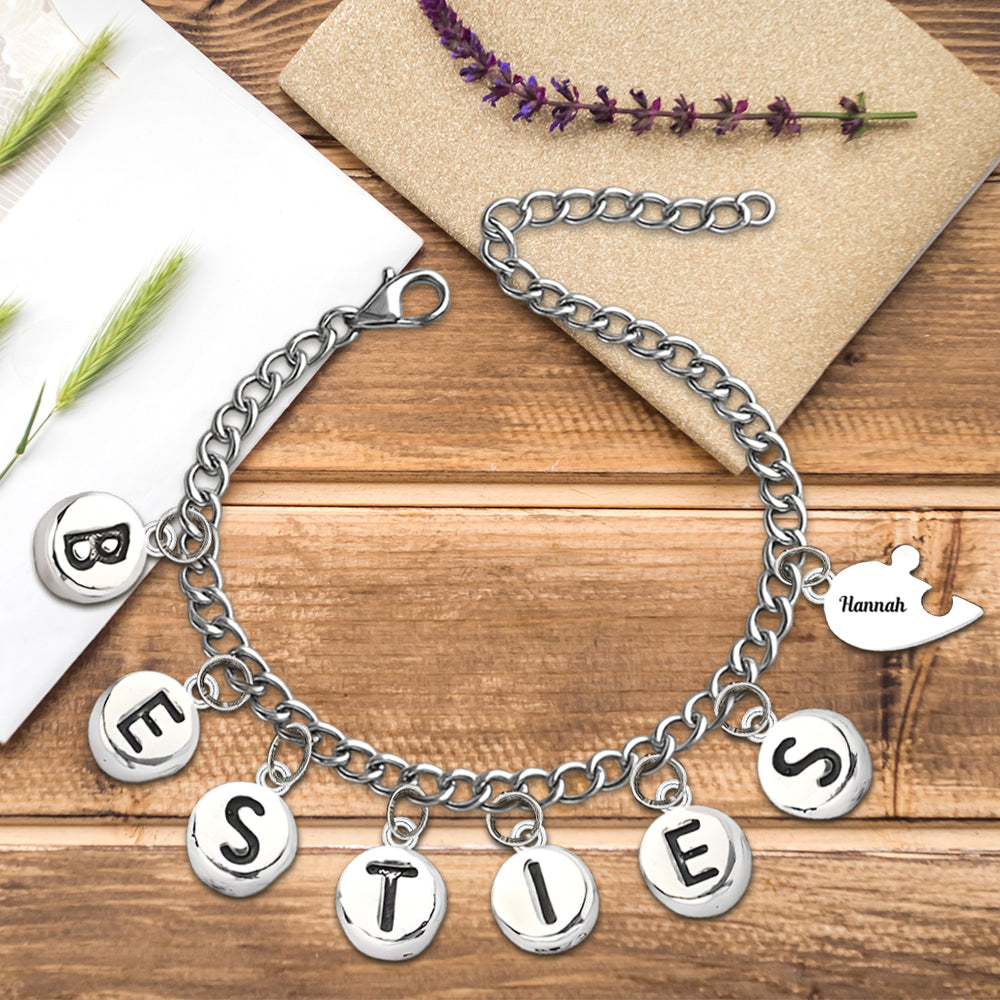 Bracelet Besties Pieces Of Heart - Bracelet personnalisé Bestie avec breloques