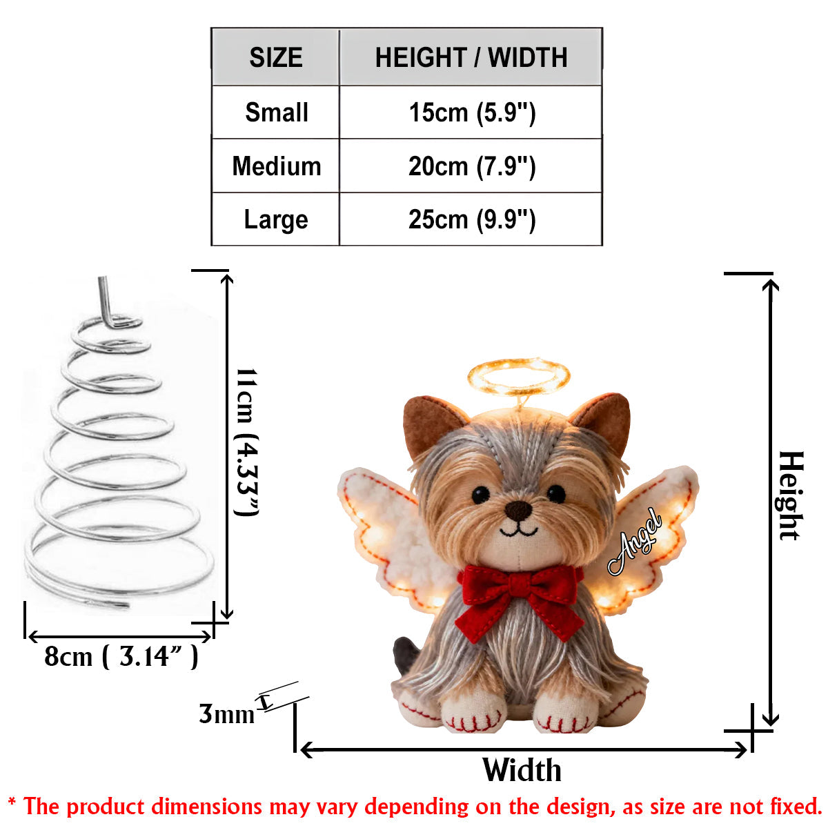 Merry Christmas - Personalized Dog LED Light Tree Topper