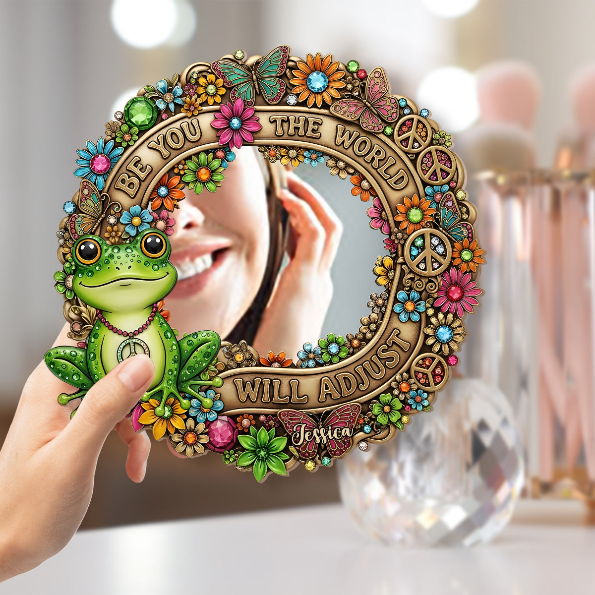 Sois toi-même, le monde s'adaptera - Miroir mural hippie personnalisé