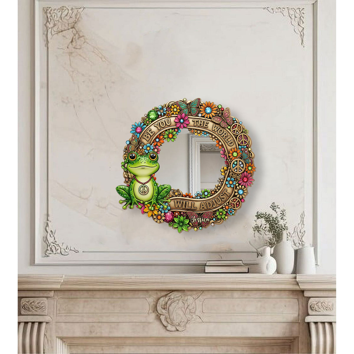 Sois toi-même, le monde s'adaptera - Miroir mural hippie personnalisé