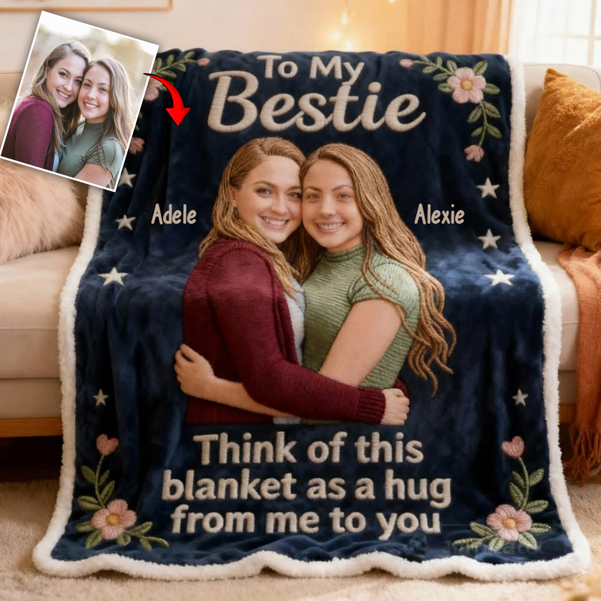Custom From Any Photo - Personalized Bestie Blanket
