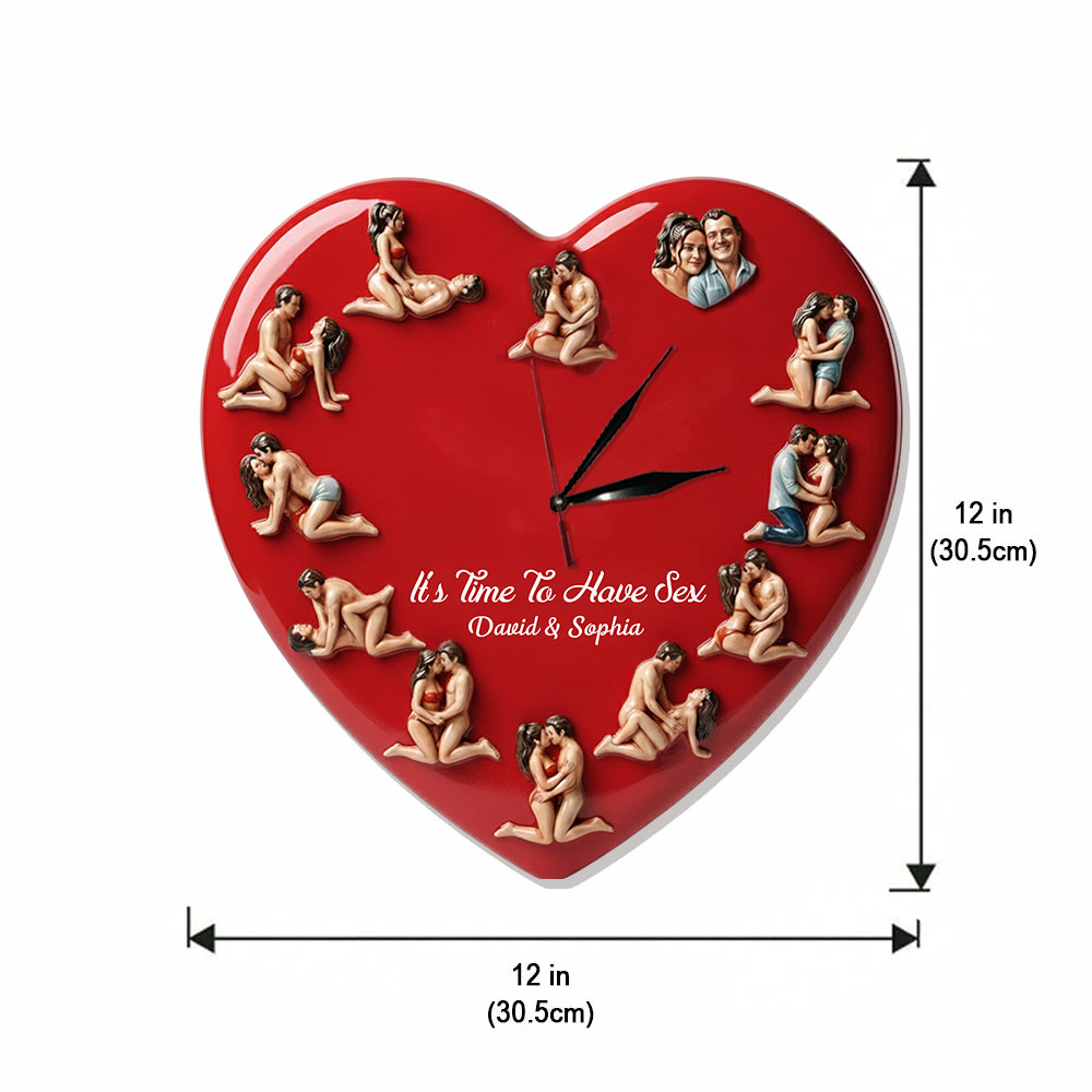 Il est temps de s'amuser - Horloge murale lumineuse LED personnalisée pour couple