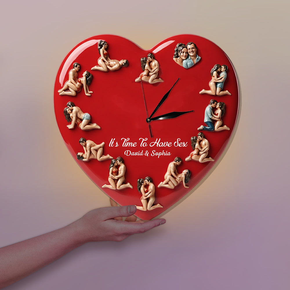 Il est temps de s'amuser - Horloge murale lumineuse LED personnalisée pour couple