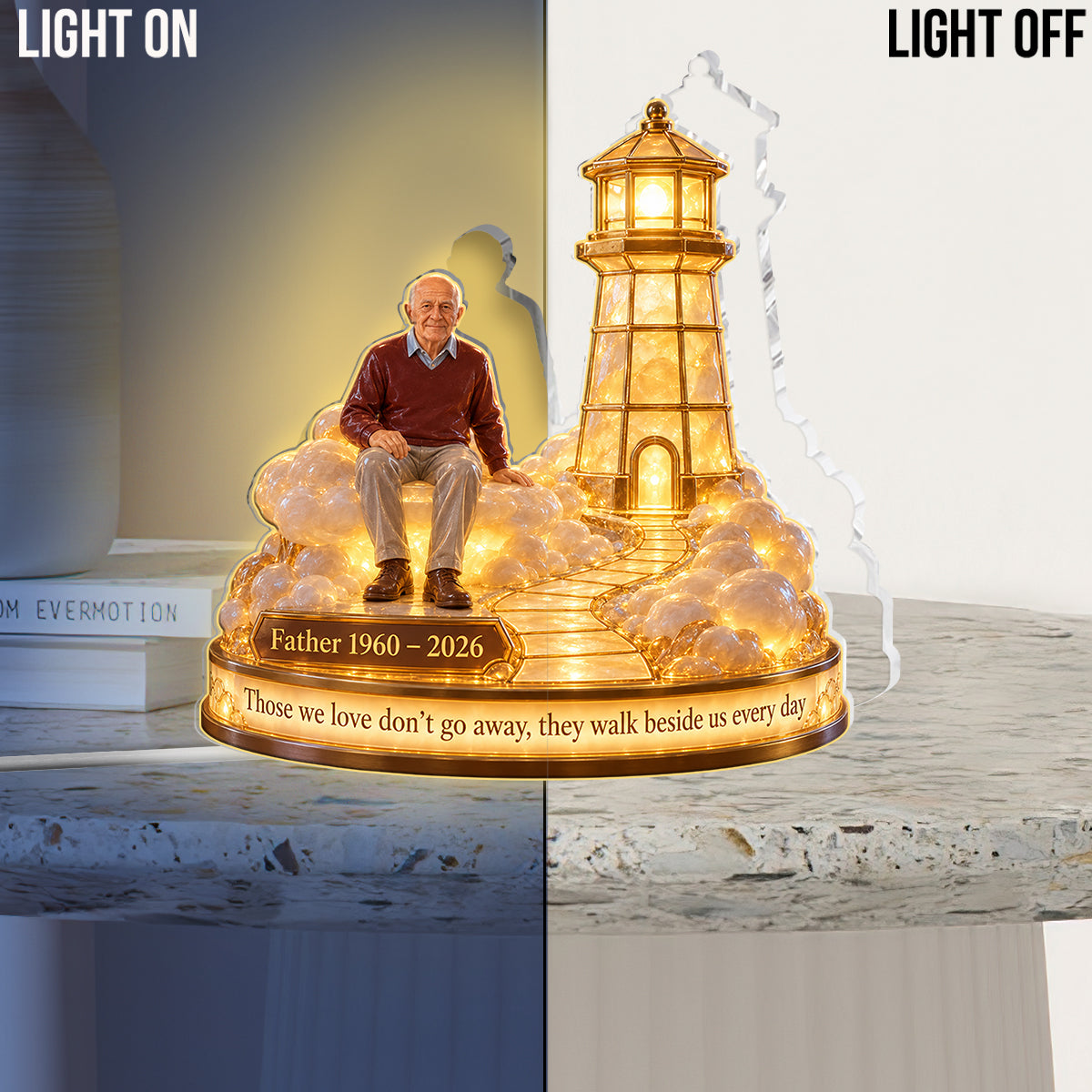 Cadeau commémoratif personnalisé, un bel objet pour honorer un être cher - Lampe de nuit LED acrylique personnalisée