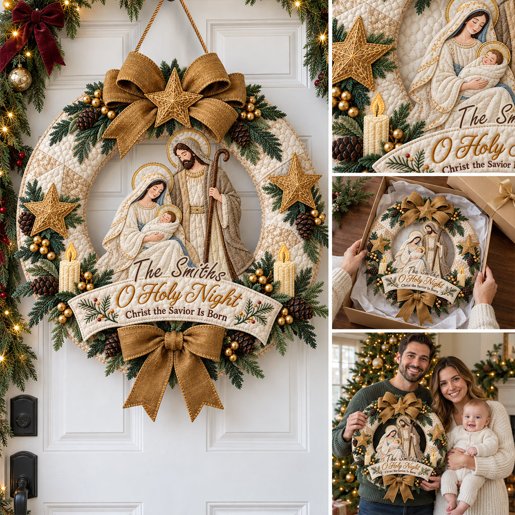 Believe Christmas Gift - Personalized Christian Quilted Door Hanger