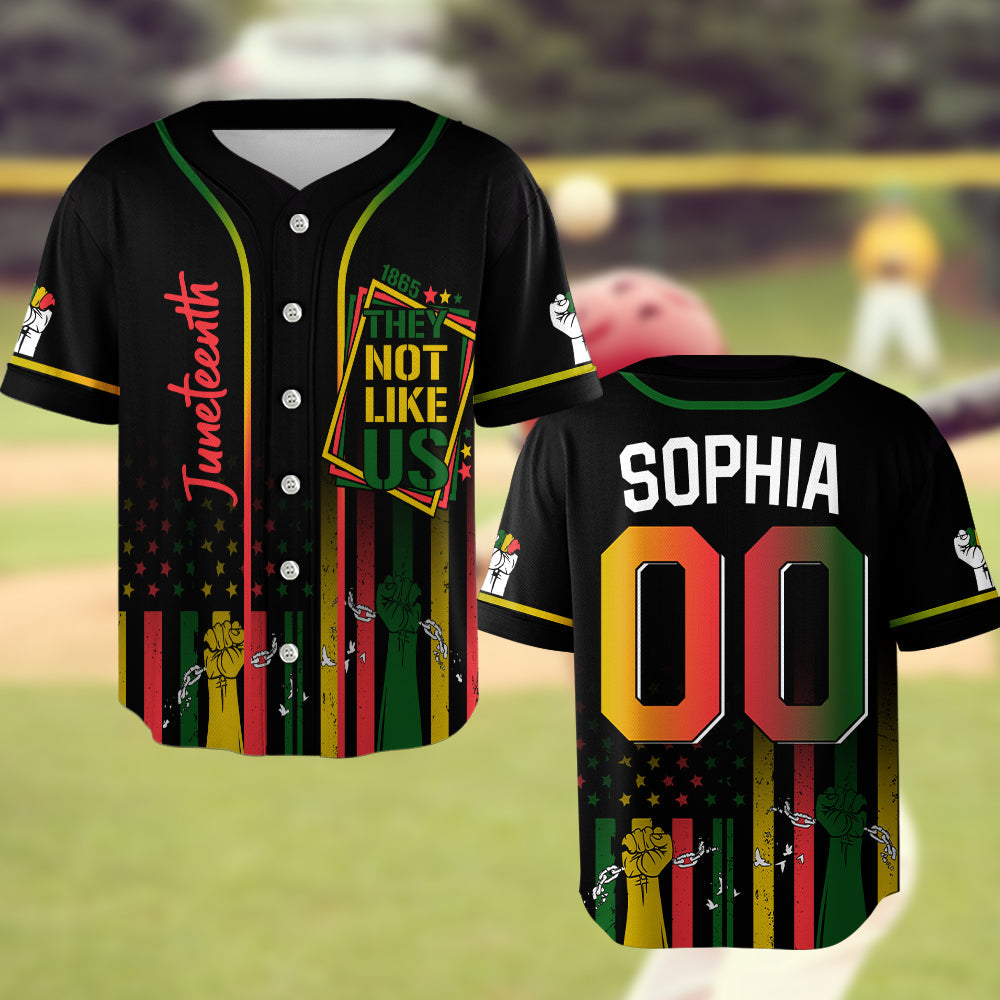 They Not Like Us - Personalized Juneteenth Baseball Jersey