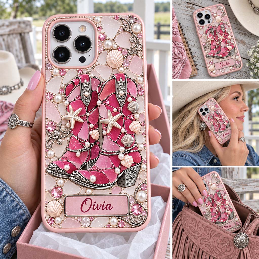 Cowgirl Boots - Personalized Cowgirl Full Print Phone Case