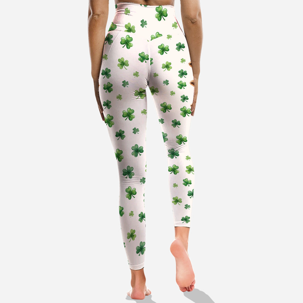 St. Patrick's Day Highland Cow - Personalized Highland Cow Hoodie and Leggings