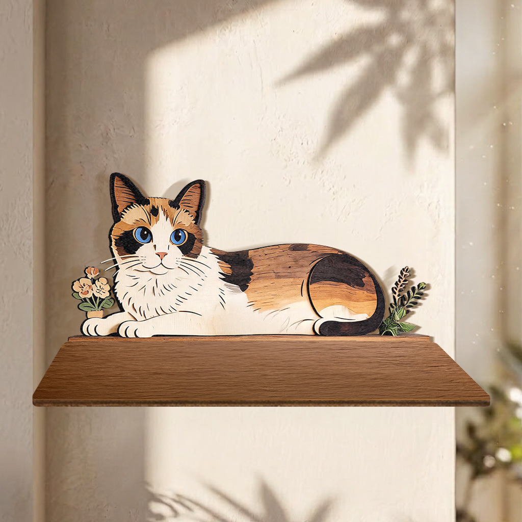 Cat Lovers - Personalized Cat Wooden Floating Shelf