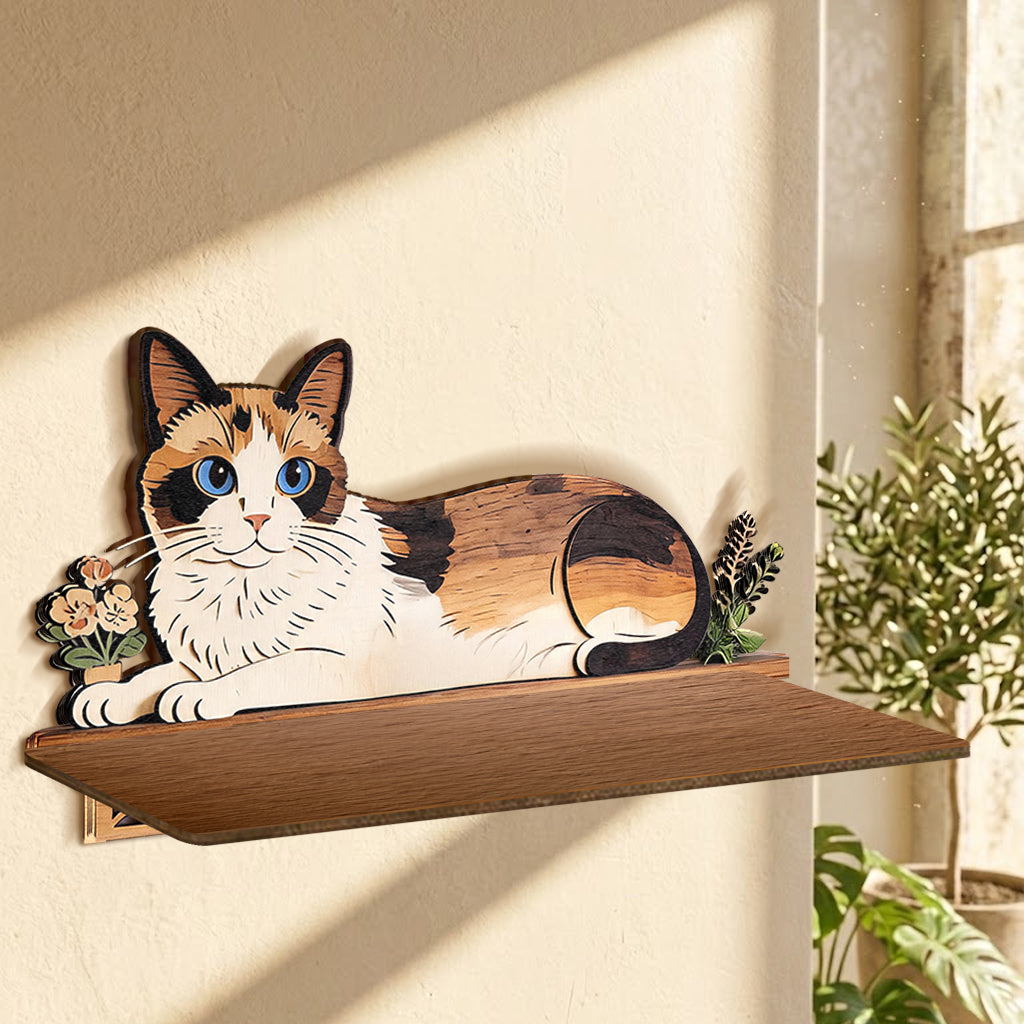 Cat Lovers - Personalized Cat Wooden Floating Shelf