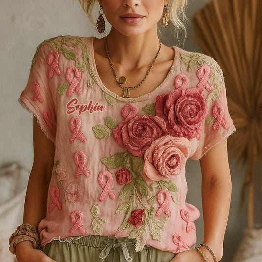 Sensibilisation au cancer du sein - T-shirt personnalisé de sensibilisation au cancer du sein
