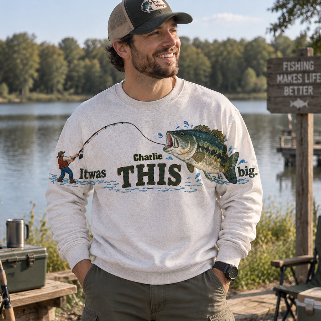 Demandez-moi à quel point c'était grand - Chemise de pêche personnalisée