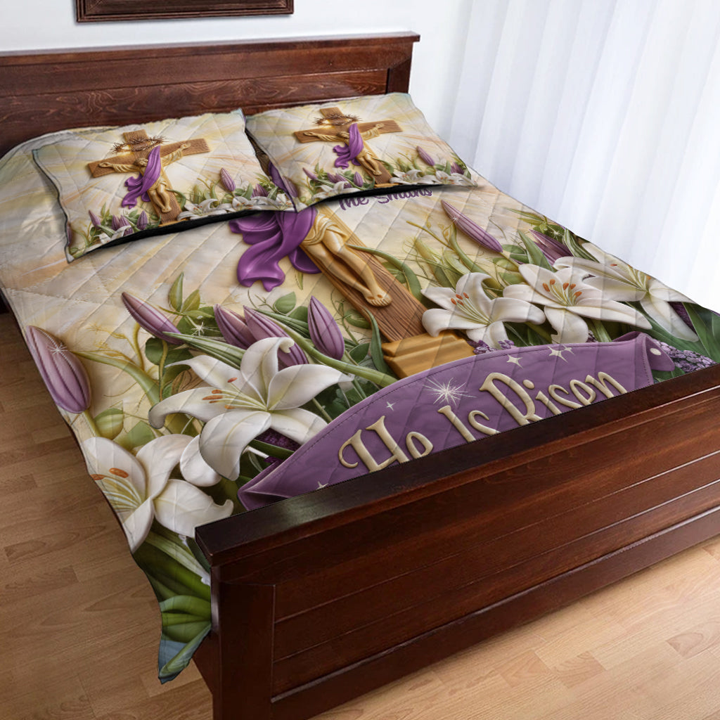 Il est ressuscité - Ensemble de courtepointe chrétienne personnalisé