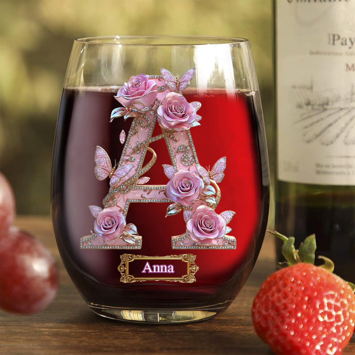 If Friends Were Flowers, I'd Pick You - Personalized Bestie All Over Wine Glass