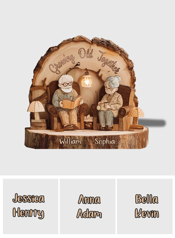 Vieillir ensemble - Plaque en bois personnalisée pour couple