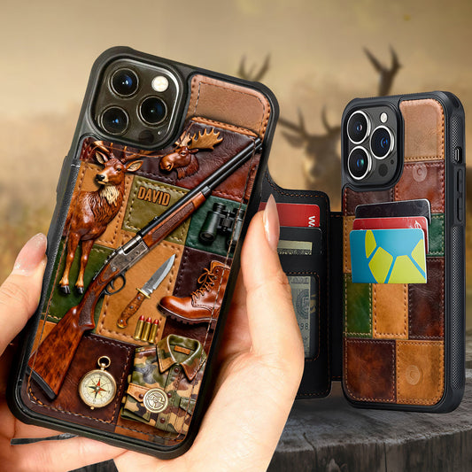 Cadeau idéal pour les passionnés de chasse - Étui portefeuille pour téléphone entièrement imprimé sur le thème de la chasse