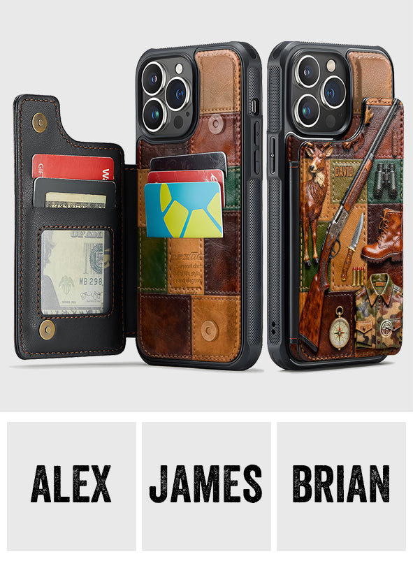 Cadeau idéal pour les passionnés de chasse - Étui portefeuille pour téléphone entièrement imprimé sur le thème de la chasse