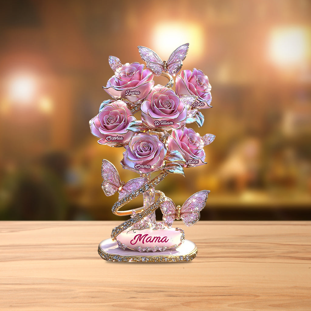 Cadeau « Mon jardin » pour maman, grand-mère… - Plaque acrylique personnalisée en forme de mère