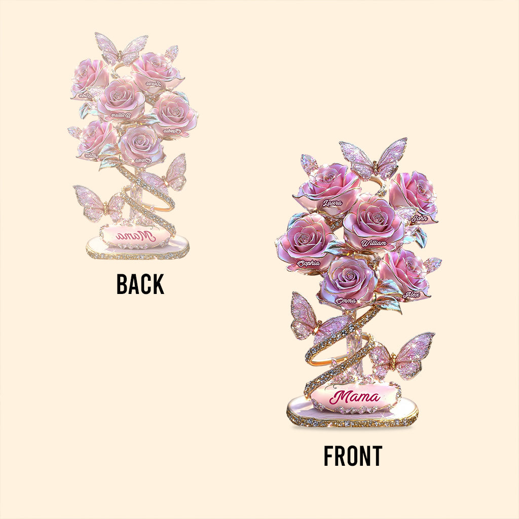 Cadeau « Mon jardin » pour maman, grand-mère… - Plaque acrylique personnalisée en forme de mère