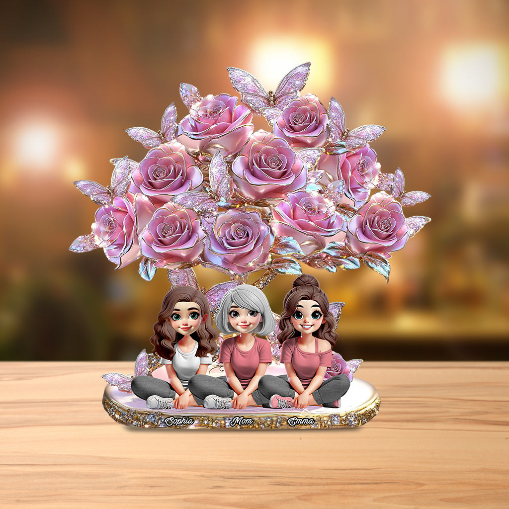 We Love You Gift For Mom, Grandma - Personalized Mother Custom Shaped Acrylic Plaque