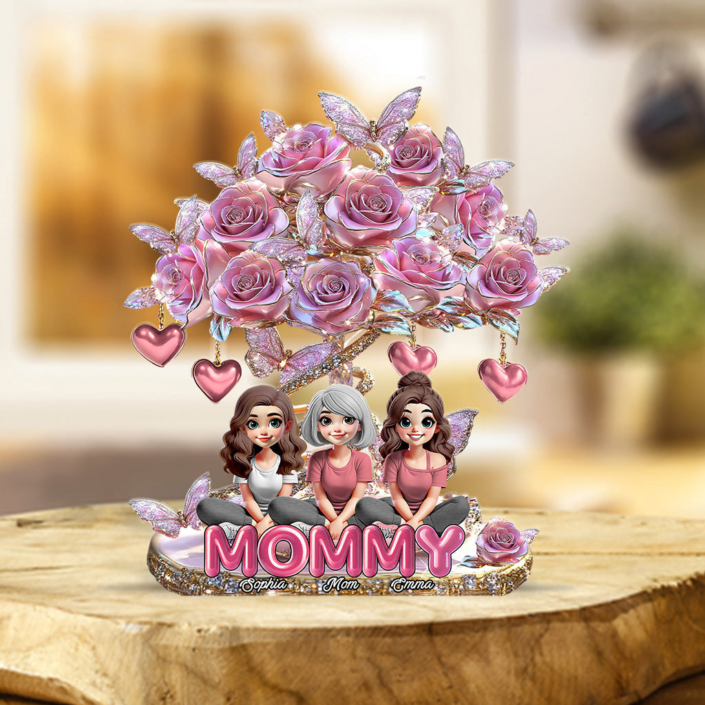 Meilleure maman du monde - Plaque acrylique personnalisée « Mère » en forme de carte de vœux