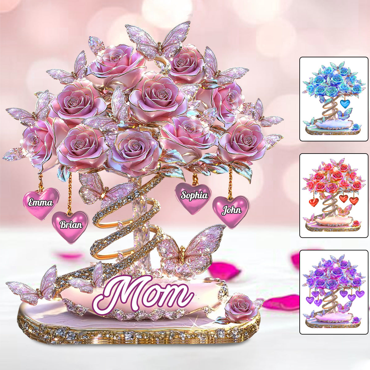 Meilleure maman du monde - Plaque acrylique personnalisée « Mère » en forme de carte de vœux