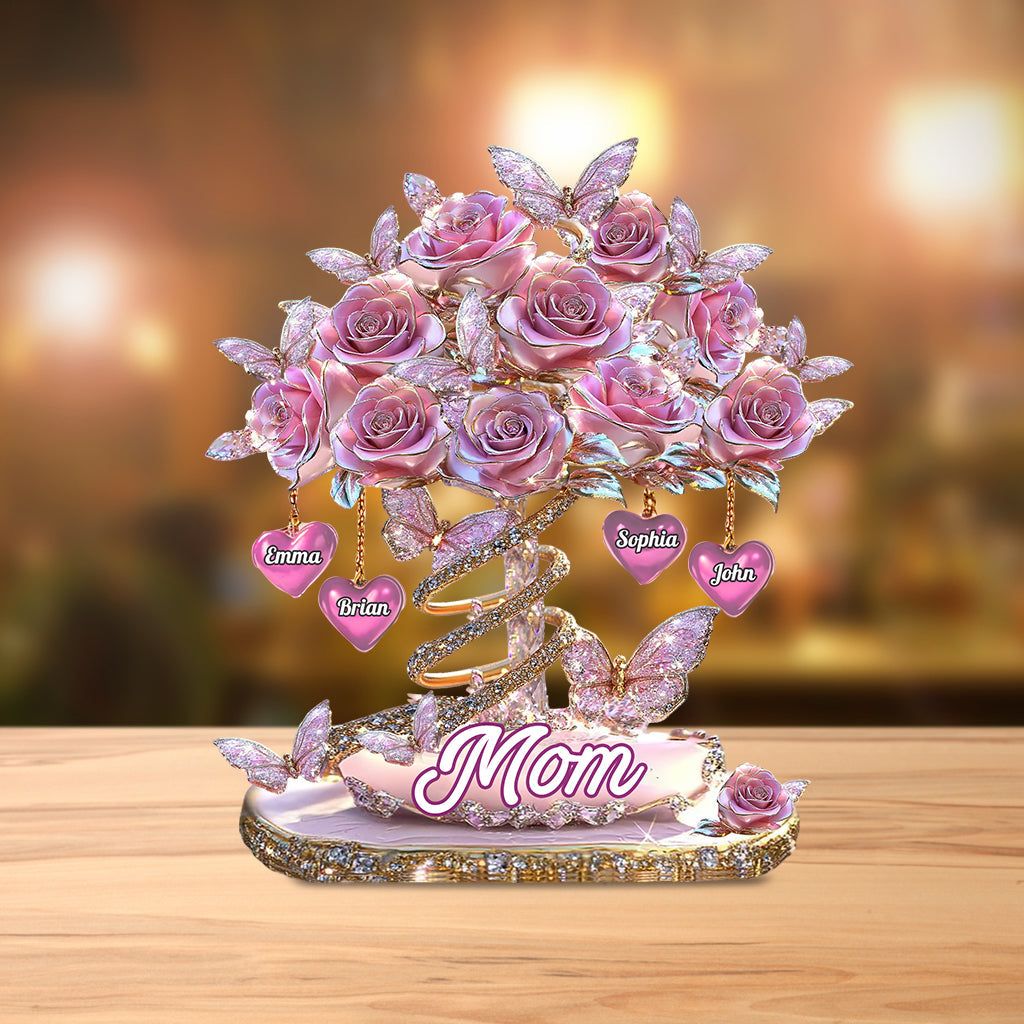 Meilleure maman du monde - Plaque acrylique personnalisée « Mère » en forme de carte de vœux