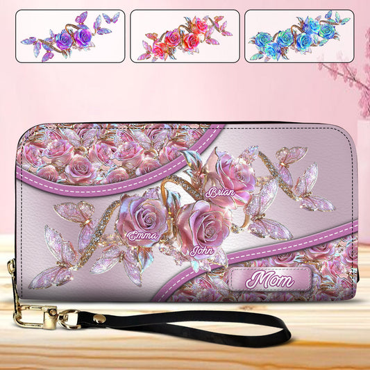 My Garden Gift For Mom, Grandma,... - Personalized Mother Leather Long Wallet
