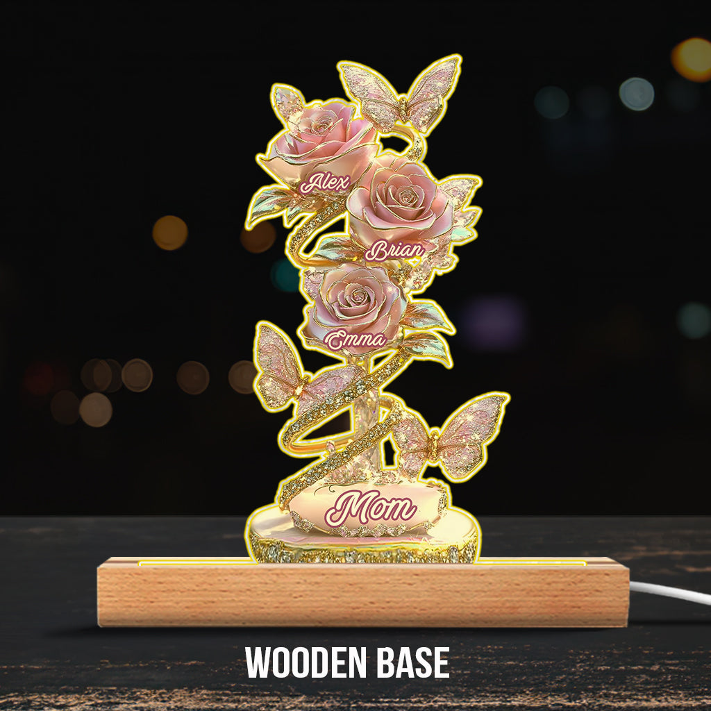 Cadeau « Mon jardin » pour maman, grand-mère… - Plaque acrylique personnalisée en forme de mère