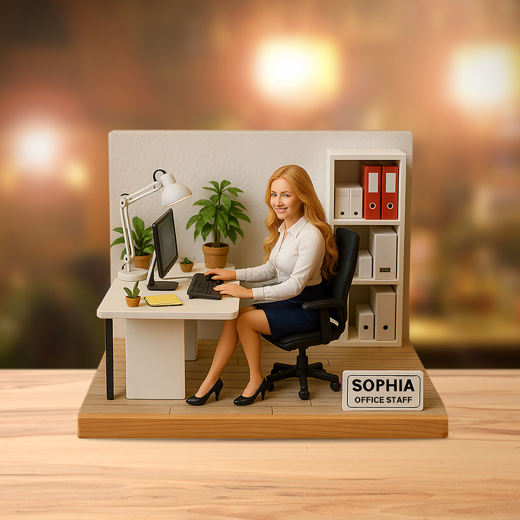 Figurine personnalisée à partir d'une photo - Plaque acrylique personnalisée pour collègue