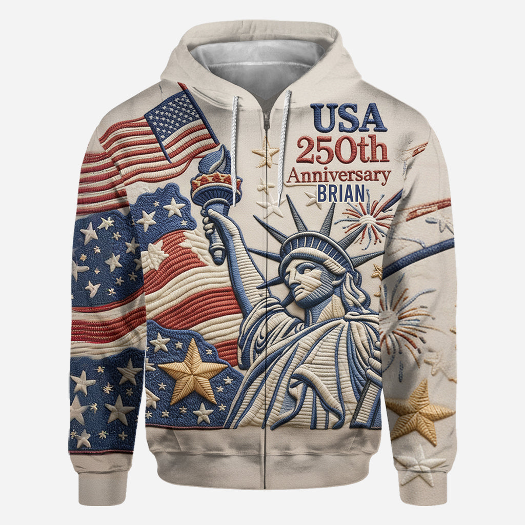 250e anniversaire des États-Unis - T-shirt personnalisé Pontoon intégral
