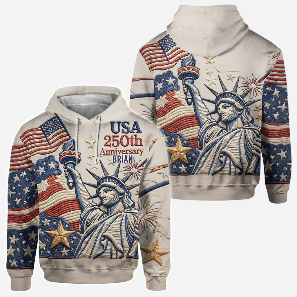 250e anniversaire des États-Unis - T-shirt personnalisé Pontoon intégral