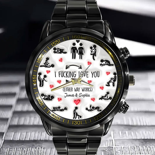 Je t'aime - Montre-bracelet personnalisée pour couple
