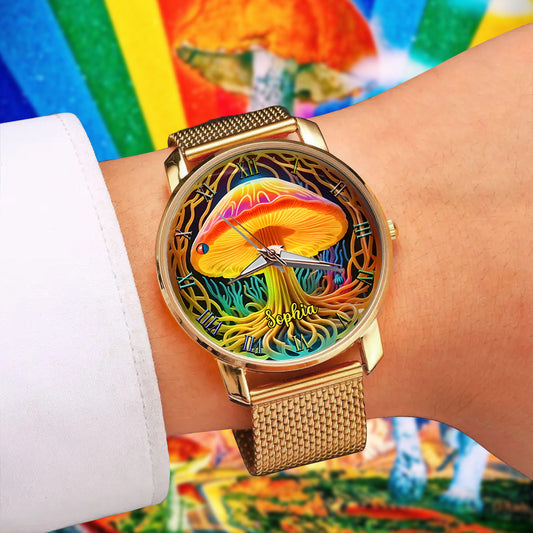 Restez groovy - Montre-bracelet hippie personnalisée pour femme 