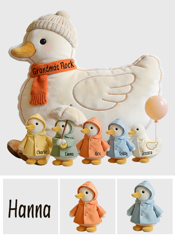 Le troupeau de grand-mère - Coussin en fausse fourrure premium personnalisé pour grand-mère