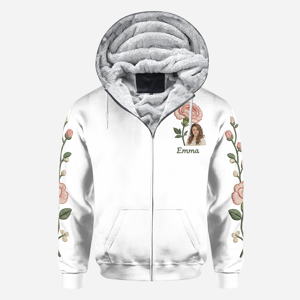 T-shirt personnalisé avec photo et fleur pour votre anniversaire - T-shirt « Amour de soi »