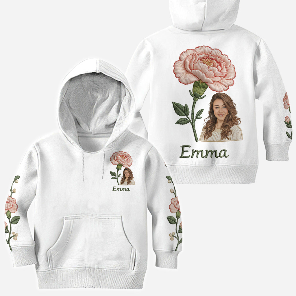 T-shirt personnalisé avec photo et fleur pour votre anniversaire - T-shirt « Amour de soi »