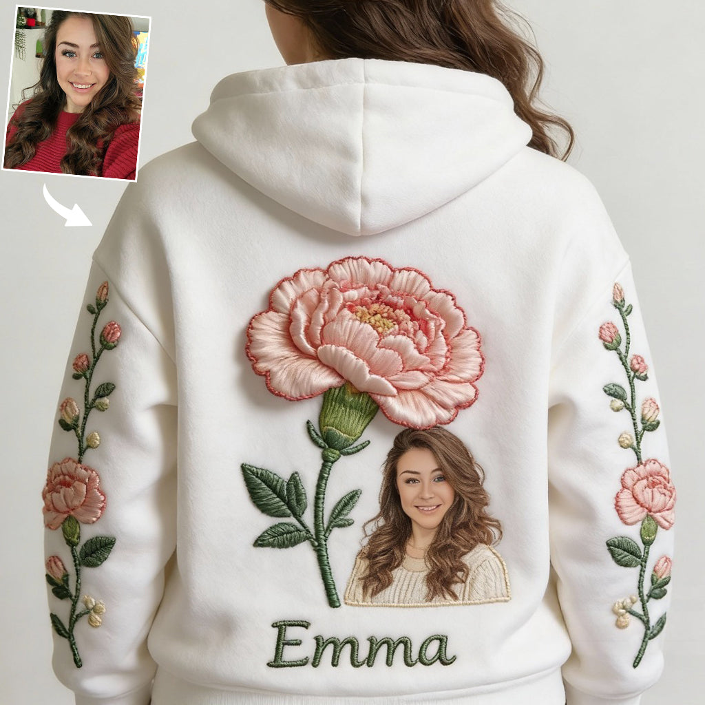 T-shirt personnalisé avec photo et fleur pour votre anniversaire - T-shirt « Amour de soi »