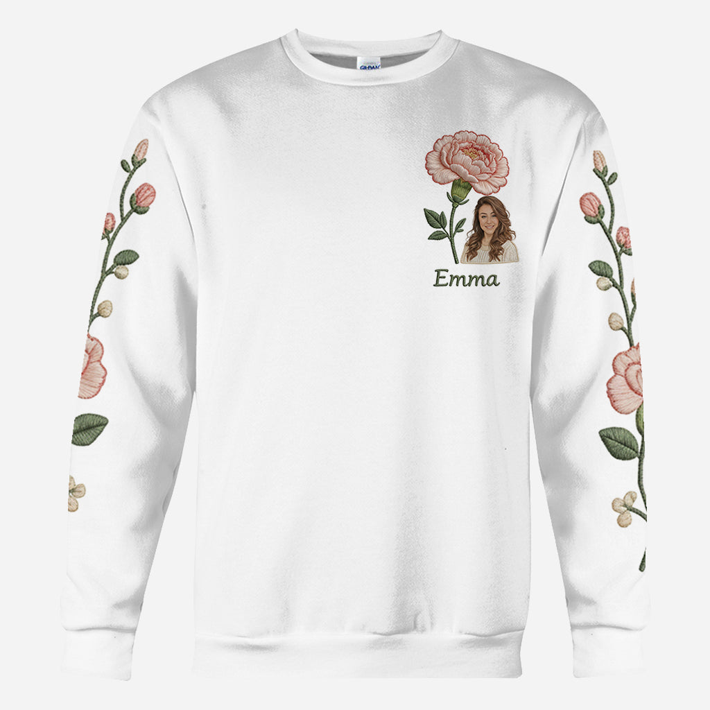 T-shirt personnalisé avec photo et fleur pour votre anniversaire - T-shirt « Amour de soi »