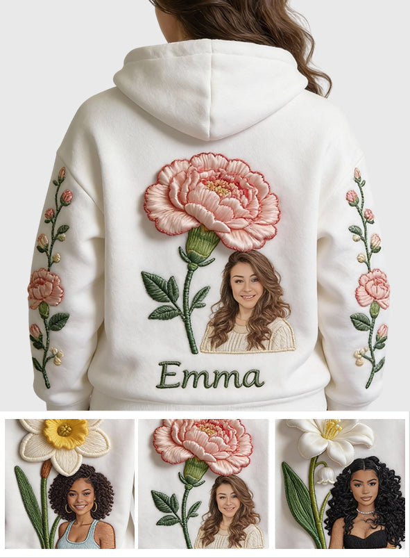 T-shirt personnalisé avec photo et fleur pour votre anniversaire - T-shirt « Amour de soi »