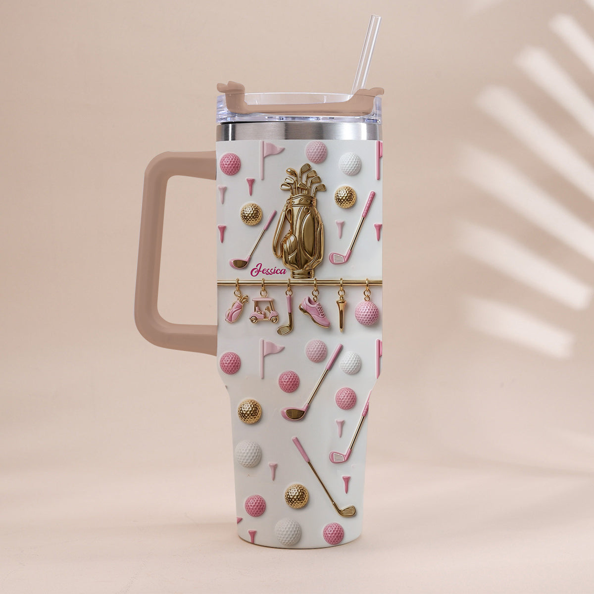 Vivez l'amour du golf - Gobelet de golf personnalisé avec poignée
