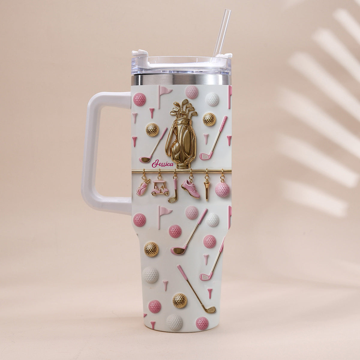 Vivez l'amour du golf - Gobelet de golf personnalisé avec poignée