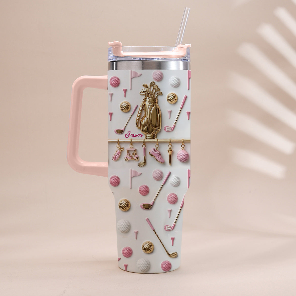 Vivez l'amour du golf - Gobelet de golf personnalisé avec poignée