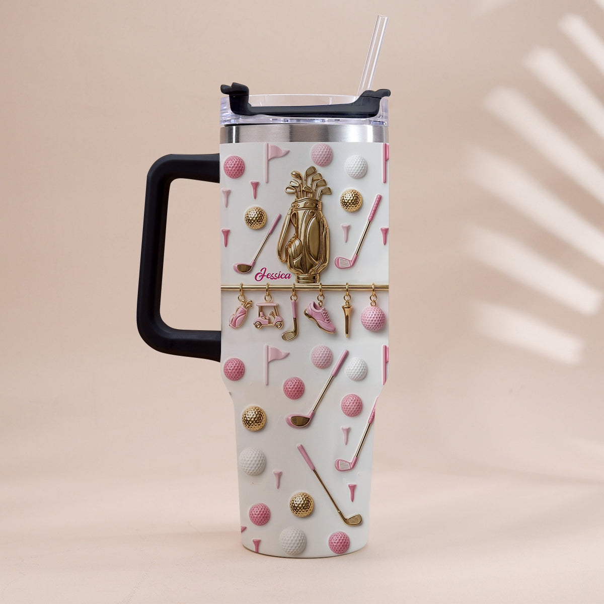 Vivez l'amour du golf - Gobelet de golf personnalisé avec poignée