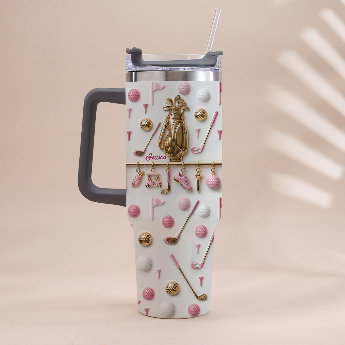Vivez l'amour du golf - Gobelet de golf personnalisé avec poignée