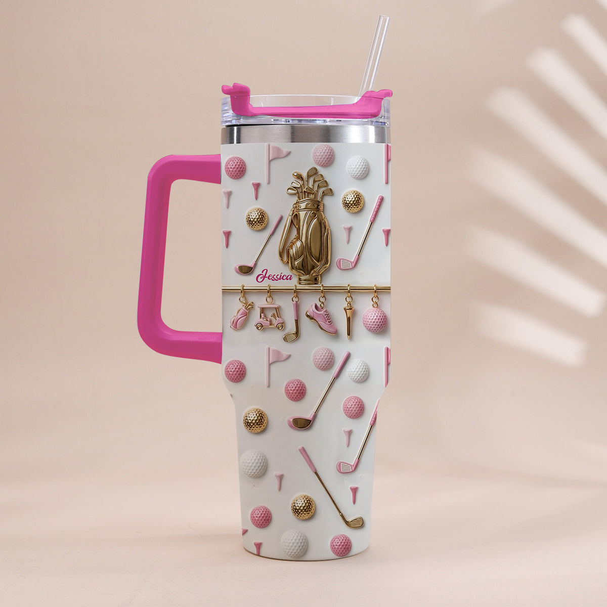 Vivez l'amour du golf - Gobelet de golf personnalisé avec poignée