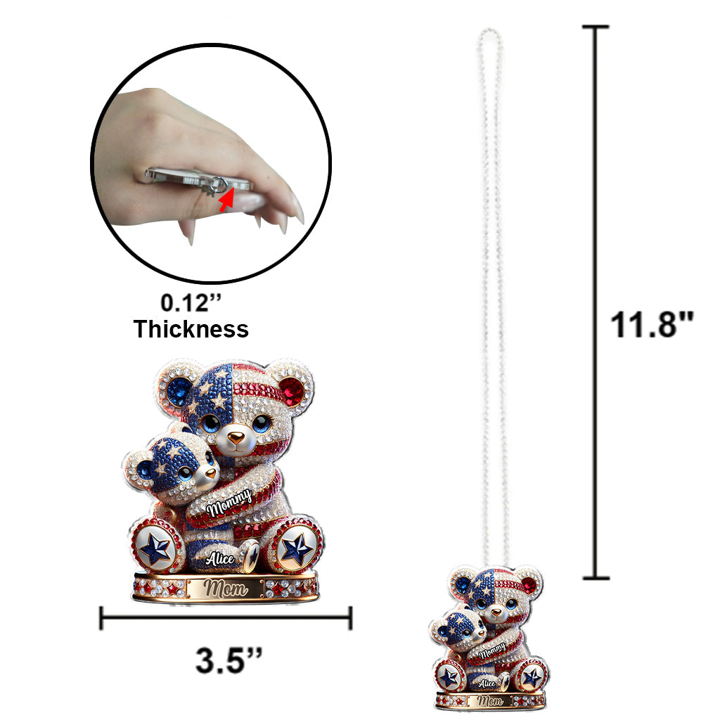 We Love You Gift For Mom, Grandma - Personalized Mother Transparent Car Ornament