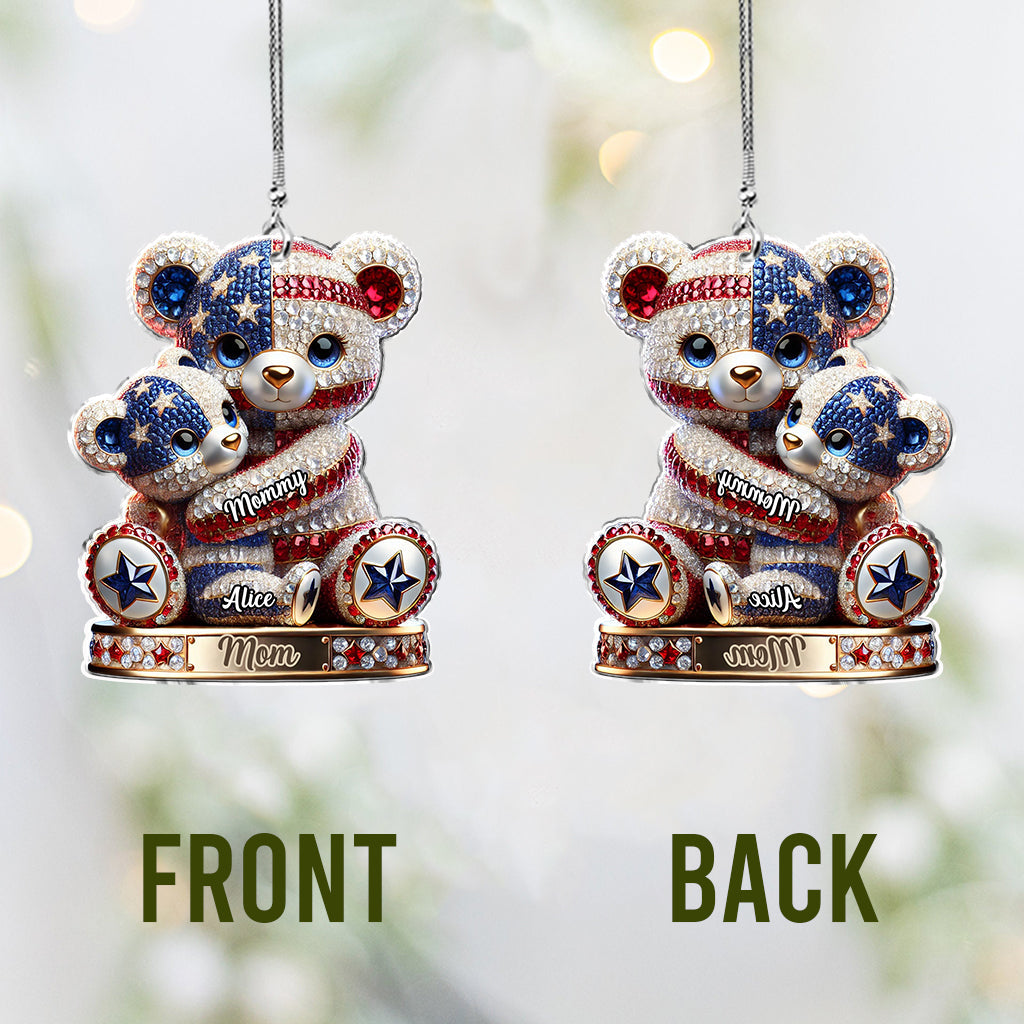 We Love You Gift For Mom, Grandma - Personalized Mother Transparent Car Ornament