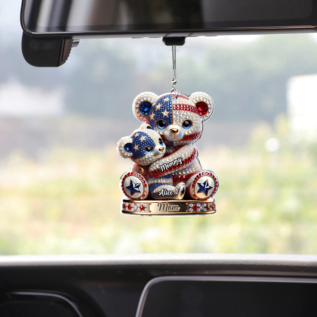 We Love You Gift For Mom, Grandma - Personalized Mother Transparent Car Ornament